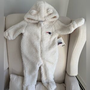 NFL Patriots White Fleece Kids One Piece